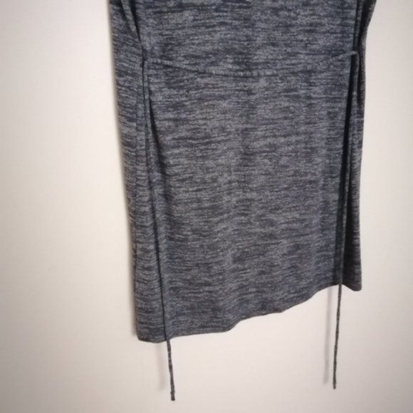 Aritzia Wilfred Free Heathered Gray Tie-up Button Down Sleeveless Tunic Dress - Picture 9 of 10